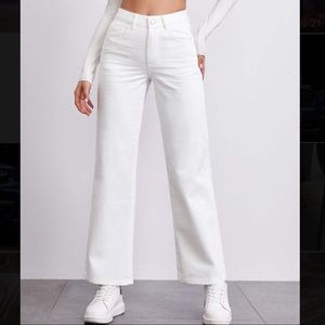 Shein White Wide Leg Jeans (Size 27/S)